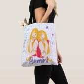 Tote Bag Zodiac moderne Gemini Twins (De près)