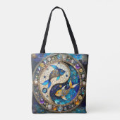 Tote Bag Zodiac - Poissons de poisson Yin et Yang (Dos)