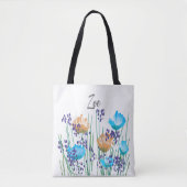 Tote Bag Zoe Floral Monogramme (Devant)