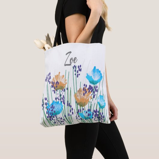 Tote Bag Zoe Floral Monogramme (De près)
