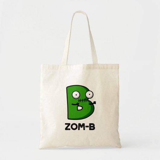 Tote Bag Zomb-b Drôle Halloween Zombie Alphabet B Pun (Devant)