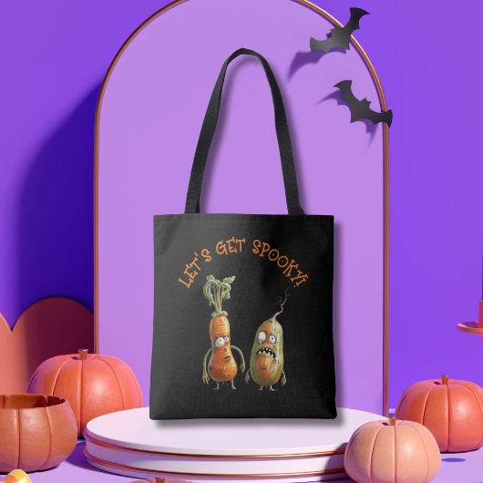 Tote Bag Zombie légumes noir Halloween