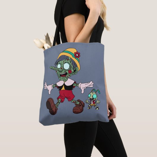 Tote Bag Zombie Pinocchio & Cricket (De près)