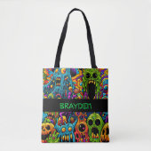Tote Bag Zombies personnalisés Halloween Trick ou traitemen (Devant)