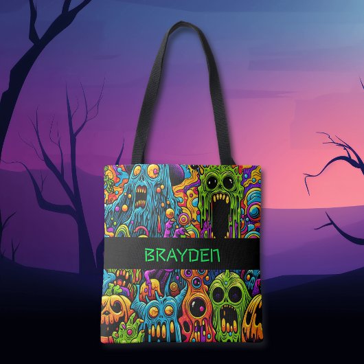 Tote Bag Zombies personnalisés Halloween Trick ou traitemen