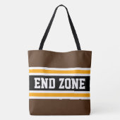 Tote Bag ZONE DE FIN Gras Athlétisme Brown Jaune Bande Noir (Dos)