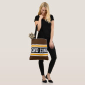 Tote Bag ZONE DE FIN Gras Athlétisme Brown Jaune Bande Noir (Sur le modèle)