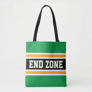 Tote Bag ZONE DE FIN Gras Vert clair Jaune Bande Noire