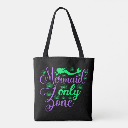 Tote Bag Zone de sirène seulement dans Neon Green et Purple (Dos)
