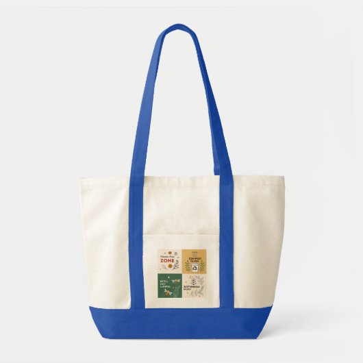 Tote Bag Zone sans plastique - Conception écologique (Devant)