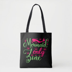 Tote Bag Zone Sirène uniquement en rose chaud et vert néon