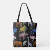 Tote Bag Zoo Animaux couleurs vives Pop Art Amoureux des an (Dos)