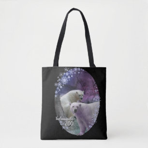 Tote Bag Zoo d'Indianapolis Polar Ours Snowflakes