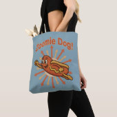 Tote Bag Zoomie Chien volant Hot Dog Cartoon - Fun Retro (De près)