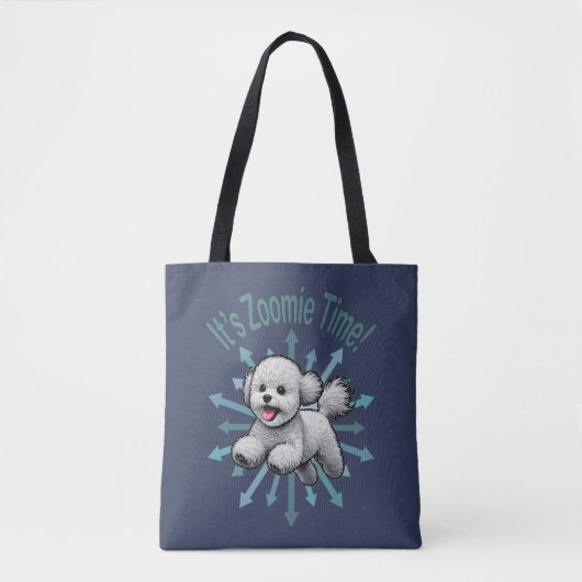 Tote Bag Zoomie Time Bichon Frise (Devant)