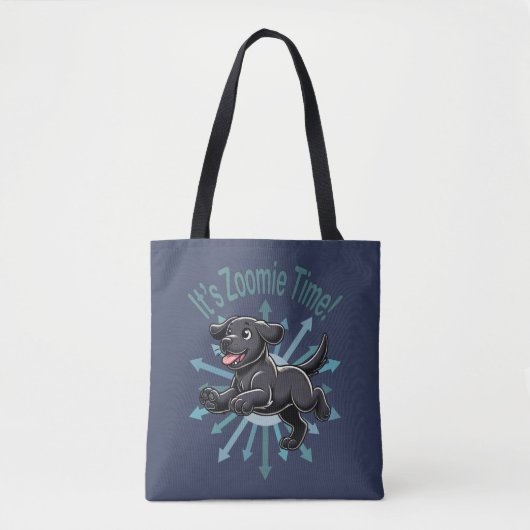 Tote Bag Zoomie Time Black Lab (Devant)