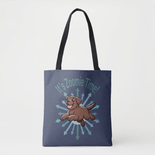 Tote Bag Zoomie Time Chocolate Lab (Devant)