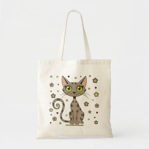 Tote Bag Zoomy Zara Floral Tabby Cat