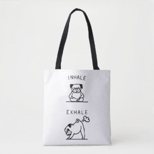 Tote BagPug Ademhalingsoefening Draagtas