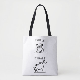 Tote BagPug Ademhalingsoefening Draagtas