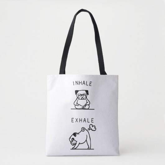 Tote BagPug Breathing Exercise Draagtas (Voorkant)