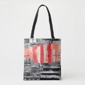 Tote – Red Pulse Abstract Design Draagtas (Voorkant)