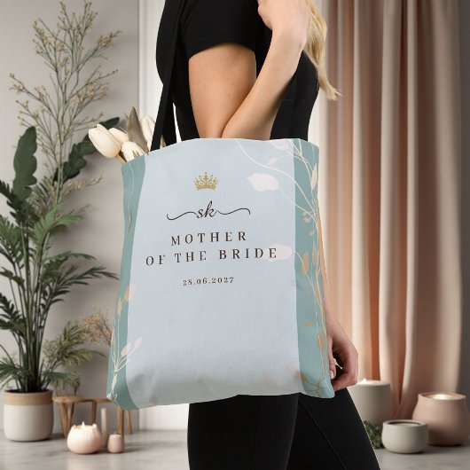 Tote Sac de Mère de la Mariée | Vert Sauge et Or