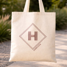 Tote Tas | Modern Geometrisch Monogram Initiaal