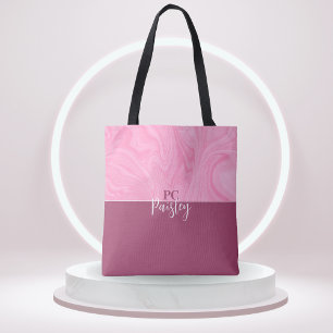 Tote Tas - Monogram Roze Marmer Twee Toon