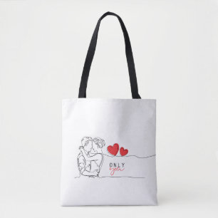 Tote Valentijnsdag - Lineair ontwerp Draagtas