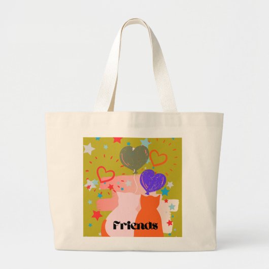 Totebags voor vrienden grote tote bag (Voorkant)