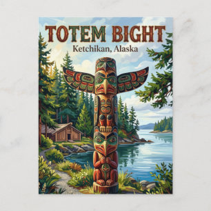 Totem Bight State Historisch Park Alaska Postkaart