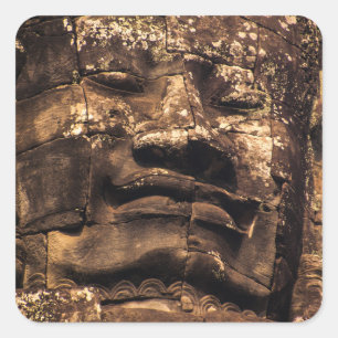 Totem Bouddha à Angkor Wat - Autocollant carré