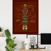 Totem Native American Folk Art Poster (Thuiskantoor)