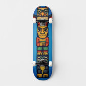 Totem Pole Colorful Unisex Skateboard (Recto)