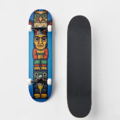 Totem Pole Colorful Unisex Skateboard (Recto)