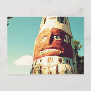 Totem Pole Face Post Card Briefkaart