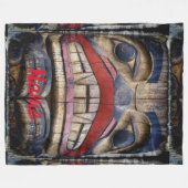 Totem Pole Face Thunder_Cove Fleece Deken (Voorkant (Horizontaal))