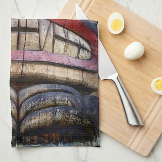 Totem Pole Face Thunder_Cove Theedoek (Quarter Fold)