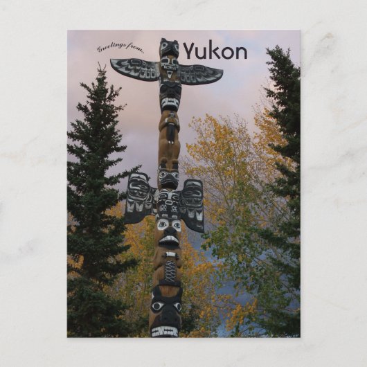 Totem Pole in Yukon Canada Briefkaart (Voorkant)