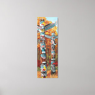 Totem Polen schilderen Canvas Prints