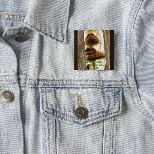 TOTEM SPIRIT Art Collectie Vierkante Button 5,1 Cm (In situ)