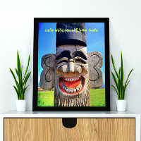 Totem Wood Face Foto glimlacht met Tedendeloopje