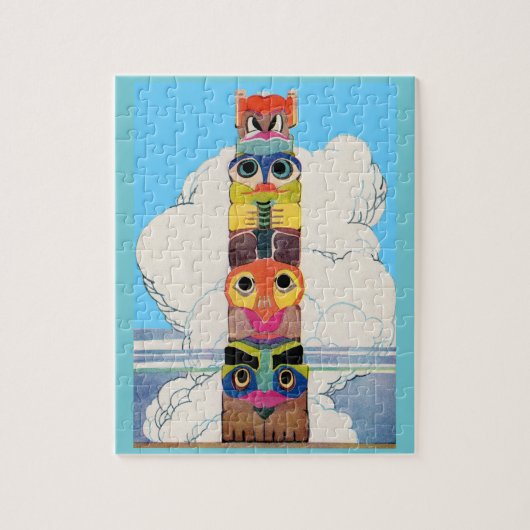 totempaal uit de jaren 20 legpuzzel (Verticaal)