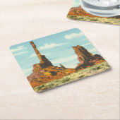 Totempaal Vierkante Kartonnen Onderzetter (Schuin)