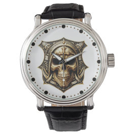 Totenkopf Deathmetal Metaldesign Horloge