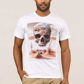 Totenkopf in der heissen Wüste Stoner Rock Motiv T-shirt