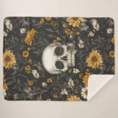 Totenkopf mit Blumen Sherpa Deken (Voorkant (horizontaal))