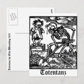 Totentanz Death et la carte postale du garçon (Devant / Derrière)
