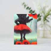 Toto- en Rode papaverbloem Briefkaart (Staand voorkant)